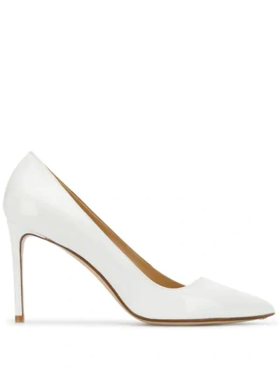 Shop Francesco Russo Pointed Toe Pumps In White