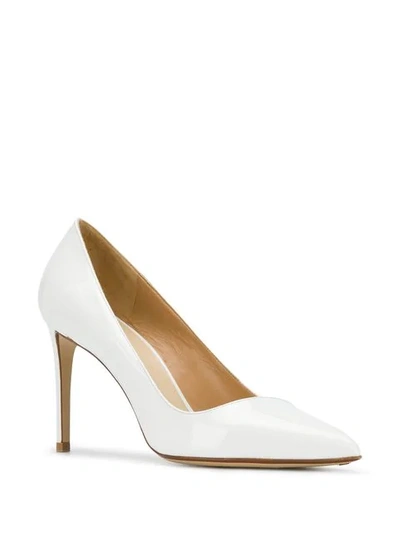 Shop Francesco Russo Pointed Toe Pumps In White