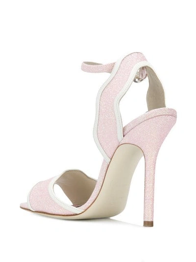 Shop Francesca Bellavita Stardust Glitter Stiletto Sandals In Pink