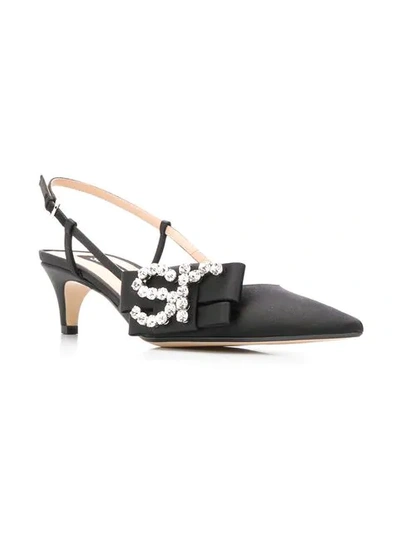 Shop Sergio Rossi Sr Icona Slingbacks In Black