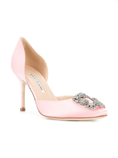 Shop Manolo Blahnik Hangisi 90 Pumps In Pink