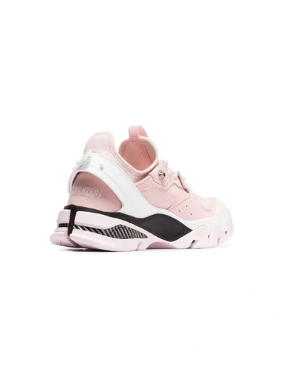 Shop Calvin Klein 205w39nyc Leather Carla Sneakers In Pink