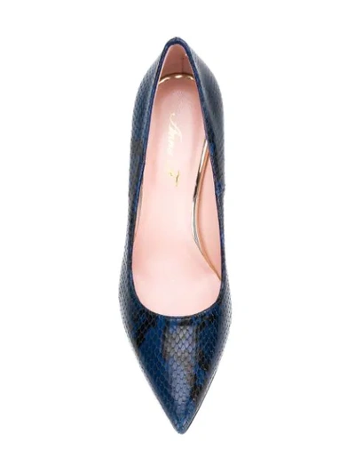 Shop Anna F . Snakeskin Effect Pumps - Blue