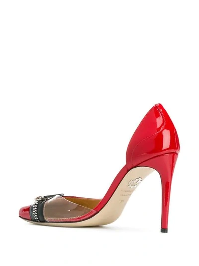Shop Dsquared2 Zip Half D'orsay Pumps In Red