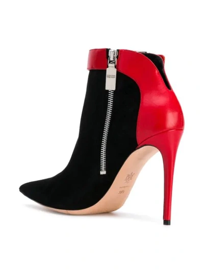 Shop Alexander Mcqueen Contrast Ankle Strap Boots In Black