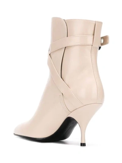 Shop Bottega Veneta Pointed Toe Ankle Boots In Neutrals