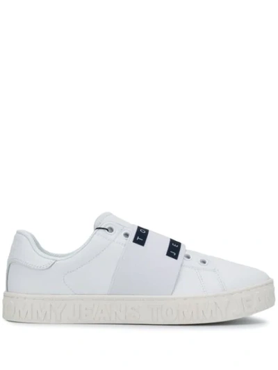 Shop Tommy Hilfiger Logo Strap Sneakers In White