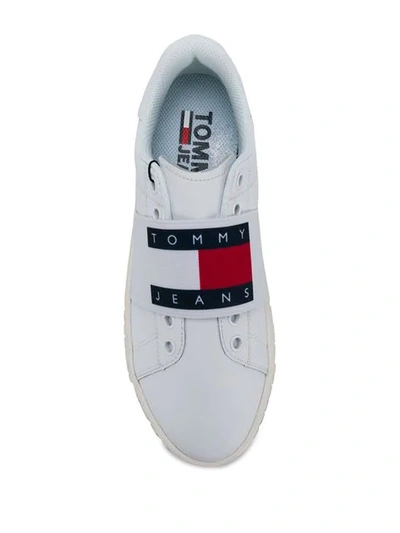 Shop Tommy Hilfiger Logo Strap Sneakers In White