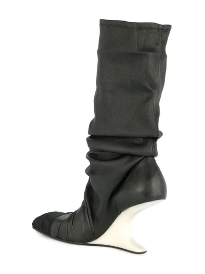 Shop Rick Owens Wedge Boots In Black