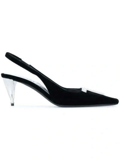 Shop Tom Ford Tf Logo Slingback Pumps In Black