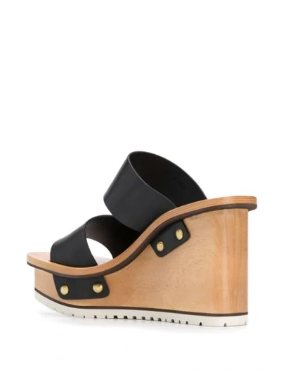 Shop Chloé Strappy Wedge Sandals - Black