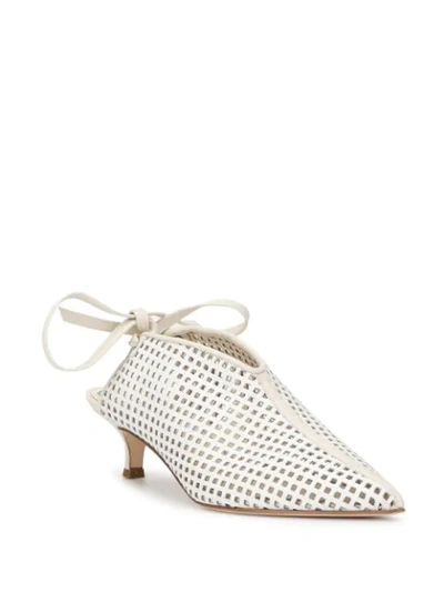Shop Tibi Pointed Tip Pumps In White