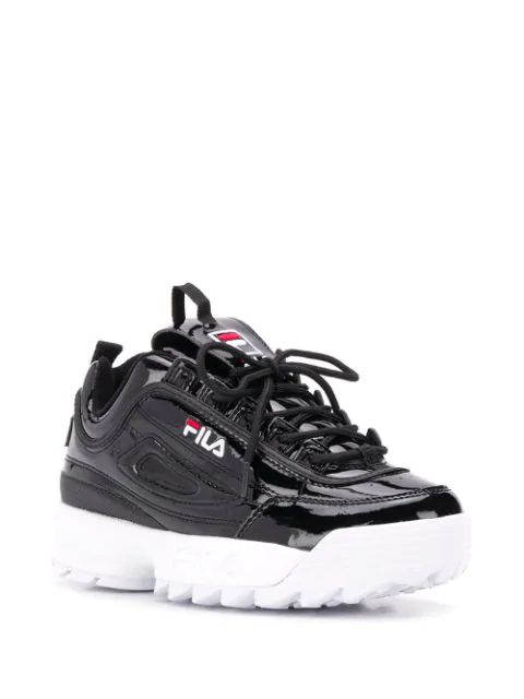 fila disruptor black patent
