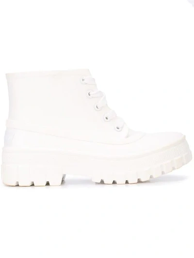 Shop Givenchy Laced Rainboots In White