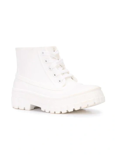 Shop Givenchy Laced Rainboots In White