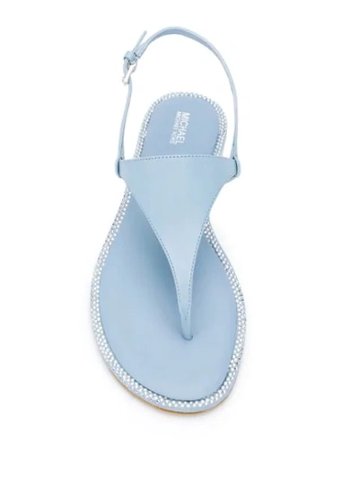 Shop Michael Michael Kors Crystal-embellished Sandals In Blue