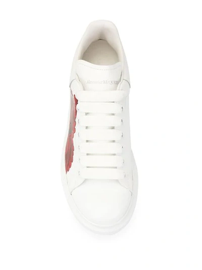 Shop Alexander Mcqueen Floral Oversized Sneakers In White