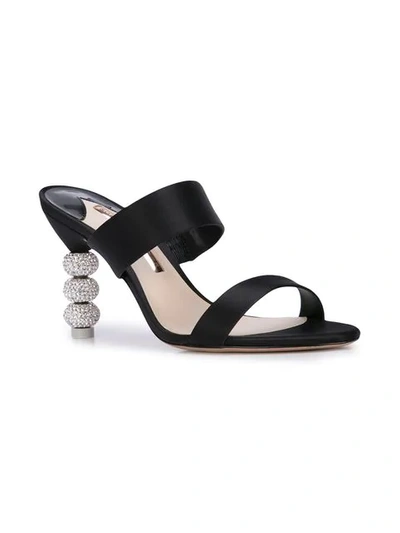 Shop Sophia Webster Rosalind Crystal Mules In Black