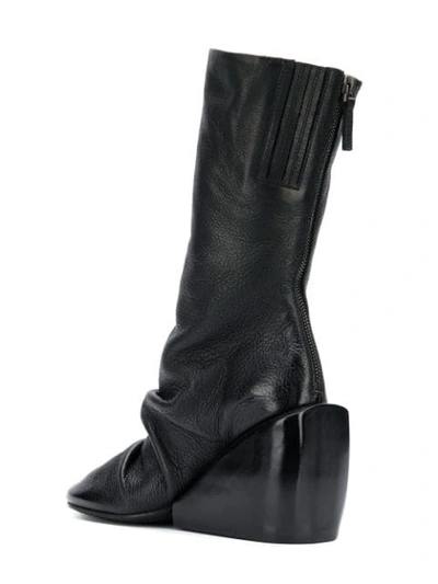 draped wedge ankle boots