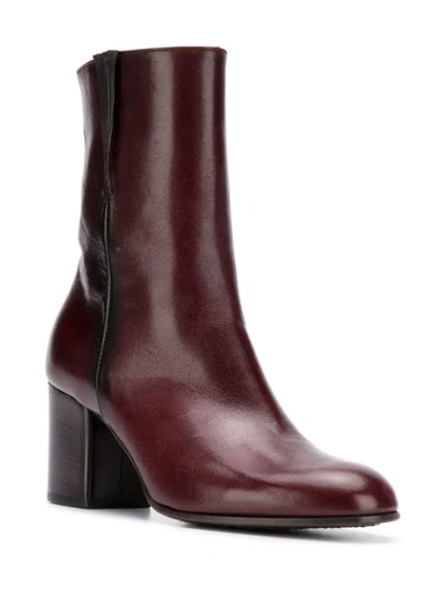 Shop Pantanetti Side Zip Ankle Boots In Purple