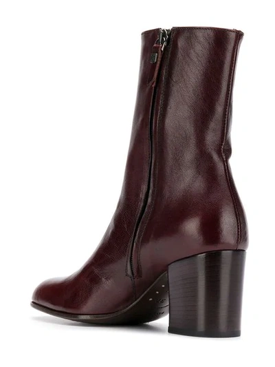 Shop Pantanetti Side Zip Ankle Boots In Purple