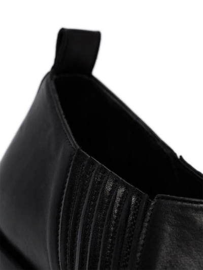 ANN DEMEULEMEESTER BLACK 10 CUT-OFF LEATHER BOOTS - 黑色