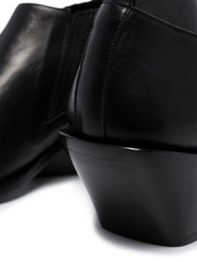 ANN DEMEULEMEESTER BLACK 10 CUT-OFF LEATHER BOOTS - 黑色