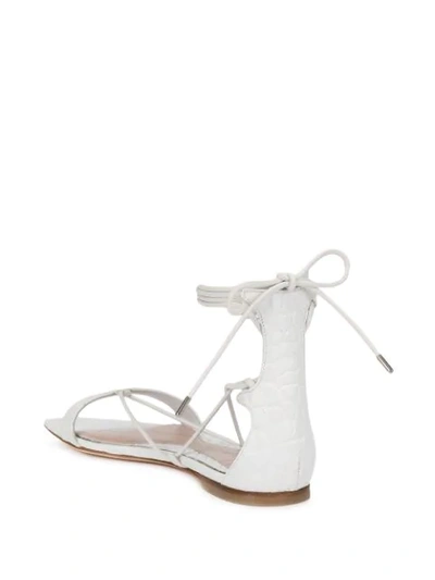 Shop Alexander Mcqueen Ankle Strap Flat Sandals In White