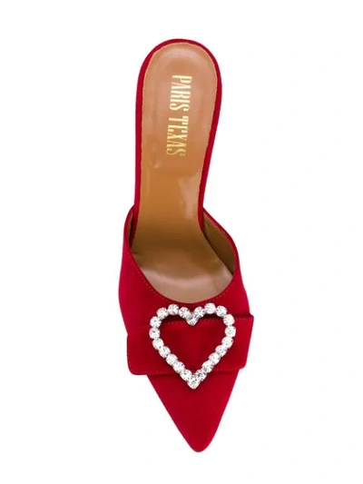 Shop Paris Texas Heart Embellished Pointed Mules In Red