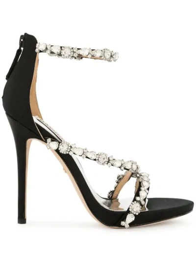 BADGLEY MISCHKA QUEST EMBELLISHED SANDALS - 黑色