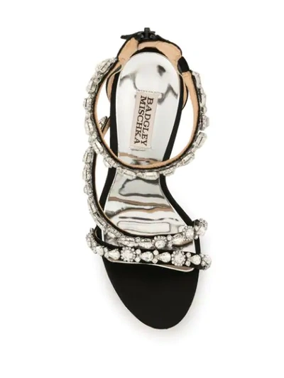 Shop Badgley Mischka Quest Embellished Sandals In Black