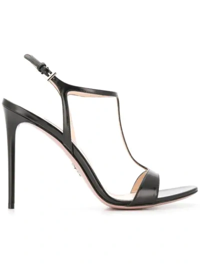 Shop Prada Stiletto Sandals In Black