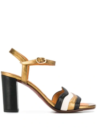 CHIE MIHARA BAOLAP HEELED SANDALS - 金色