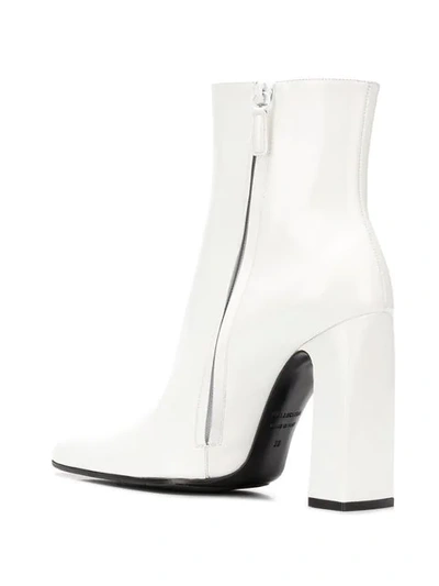 Shop Balenciaga Round Ankle Boots In White
