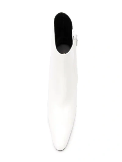 Shop Balenciaga Round Ankle Boots In White
