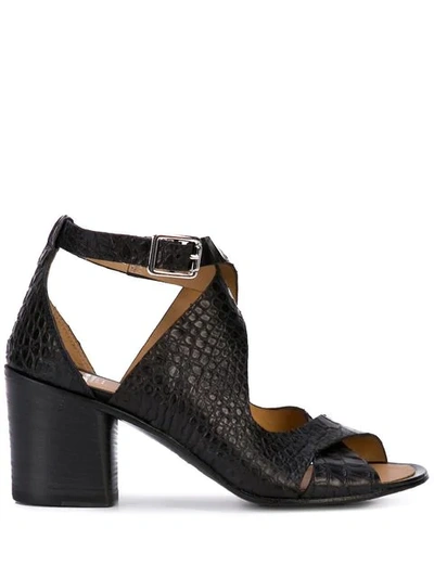 Shop Alberto Fasciani Textured Sandals - Black