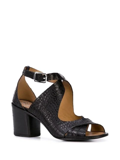 Shop Alberto Fasciani Textured Sandals - Black