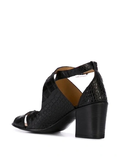 Shop Alberto Fasciani Textured Sandals - Black