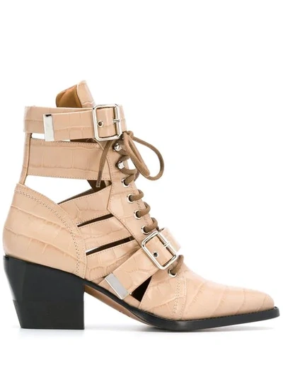 Shop Chloé Rylee Boots In Neutrals