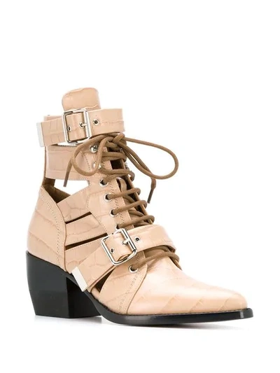 Shop Chloé Rylee Boots In Neutrals