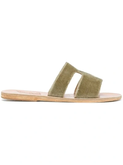 Shop Ancient Greek Sandals Apteros Slides In Green