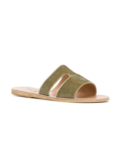 Shop Ancient Greek Sandals Apteros Slides In Green