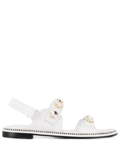 Shop Suecomma Bonnie Crystal Embellished Sandals In White