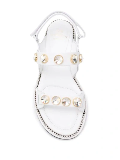 Shop Suecomma Bonnie Crystal Embellished Sandals In White
