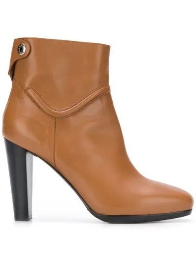 Pre-owned Hermes  High-heel Ankle Boots In Brown