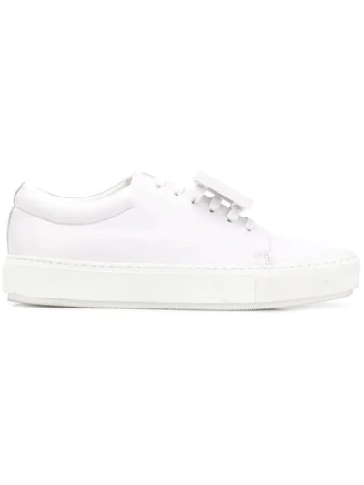 Acne Studios Adriana Plaque-detailed Textured-leather Sneakers In White |  ModeSens