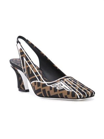 Shop Fendi Ffreedom Slingback Pumps In Black