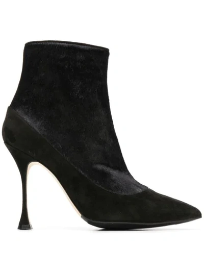 Shop Manolo Blahnik High Ankle Boots In Black