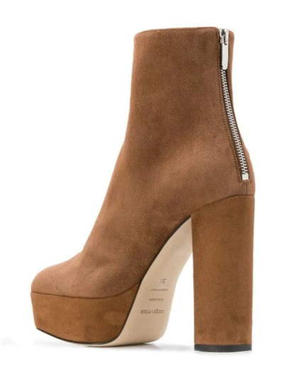Shop Sergio Rossi Platform Ankle Boots In Brown