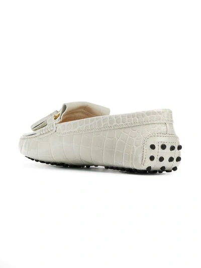 Shop Tod's Gommino Moccasins In White